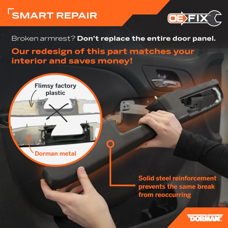 Dorman 80994 Front Driver Side Door Armrest Repair Compatible with Select Chevrolet/GMC Models, Black (OE FIX) - Image 2