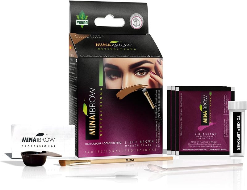 MinaiBrow Hair Color Light Brown | Natural Spot Coloring and Hair Tinting Powder with Duo Angled Brush, Water and Smudge Proof | No Ammonia, No Lead with 100% Gray Coverage Up to 30 Applications - Image 3