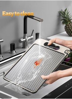 LENND Cutting Board for Kitchen, Double Sided Non-slip Scratch-resistant Mesh Design with Juice Groove Food-Grade Wheat Straw PP Large Chopping Board（25*38cm）Easy to Clean ﻿  - Image 5