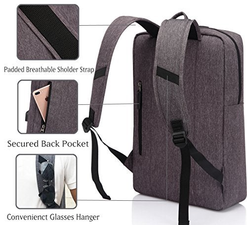 VASCHY Business Laptop Backpack for 17 inch Computer With USB Charging Cable - Image 4
