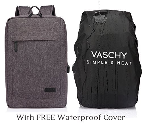 VASCHY Business Laptop Backpack for 17 inch Computer With USB Charging Cable - Image 2