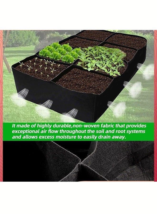 Arabest Plant Grow Bags,Fabric Raised Planting Beds,8 Holes Rectangle Grow Bag,Breathable Potato Tomato Planter Pots For Outdoor Vegetables Plant Flowers,180cmx90cmx30cm - Image 3