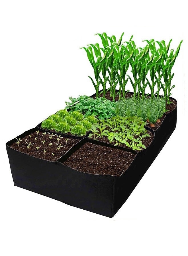 Arabest Plant Grow Bags,Fabric Raised Planting Beds,8 Holes Rectangle Grow Bag,Breathable Potato Tomato Planter Pots For Outdoor Vegetables Plant Flowers,180cmx90cmx30cm - Image 1
