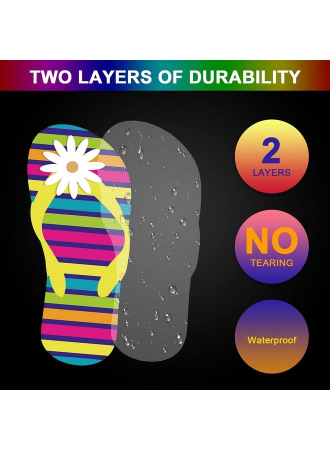Tenare 60 Pieces Flipflop Accents Colorful Flipflop Cutouts Summer Bulletin Board Cutouts Wall Decor Hawiian Party Cutouts With Glue Point Dots For Classroom Party Decor - Image 4