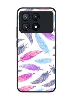 Stylizedd Rugged Black Edge Case for Xiaomi Poco X6 Pro, Slim fit Soft Case Flexible Rubber Edges Anti Drop TPU Gel Thin Cover -  Feather Colors  - Image 1