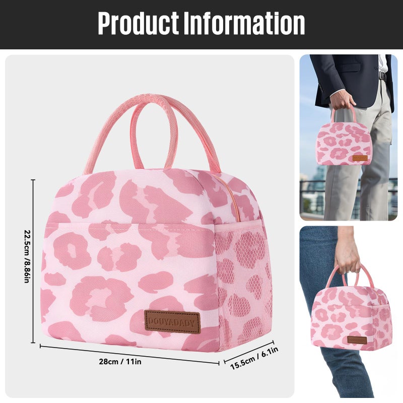 douyadady Lunch Bag Women/Men Lunch Box Women/Men (pink leopard) - Image 2