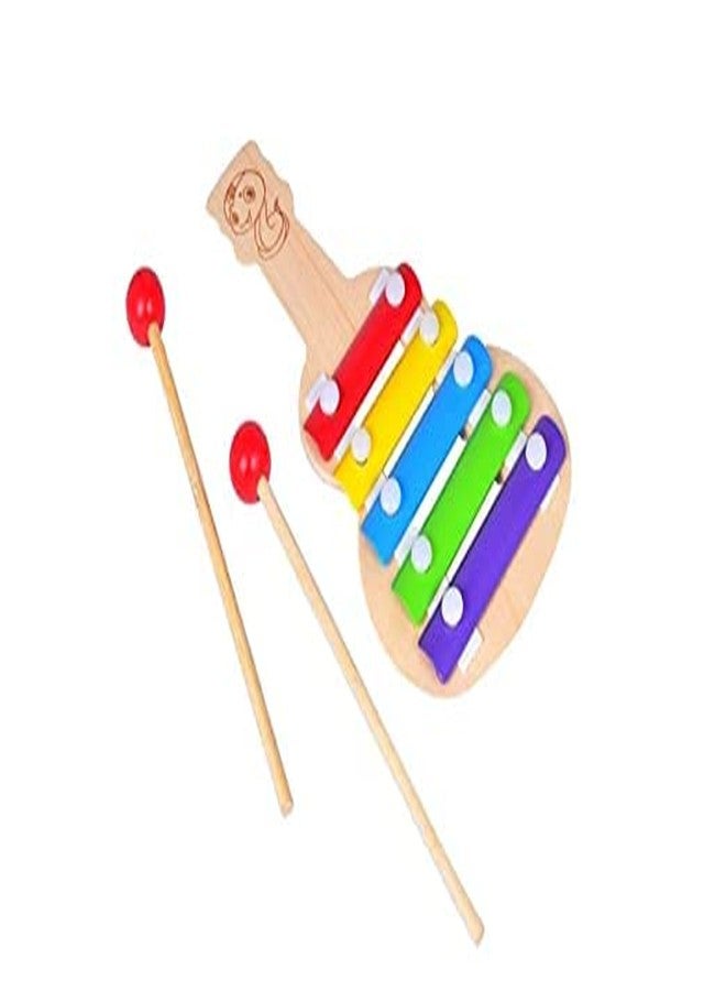 Shopfleet Wooden Guitar (5 Nodes) for Kids Instrument Toy (Small Guitar Xylo) (6 Months) - Image 2