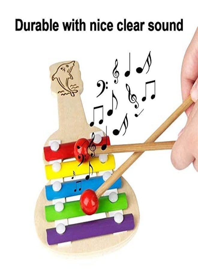 Shopfleet Wooden Guitar (5 Nodes) for Kids Instrument Toy (Small Guitar Xylo) (6 Months) - Image 3