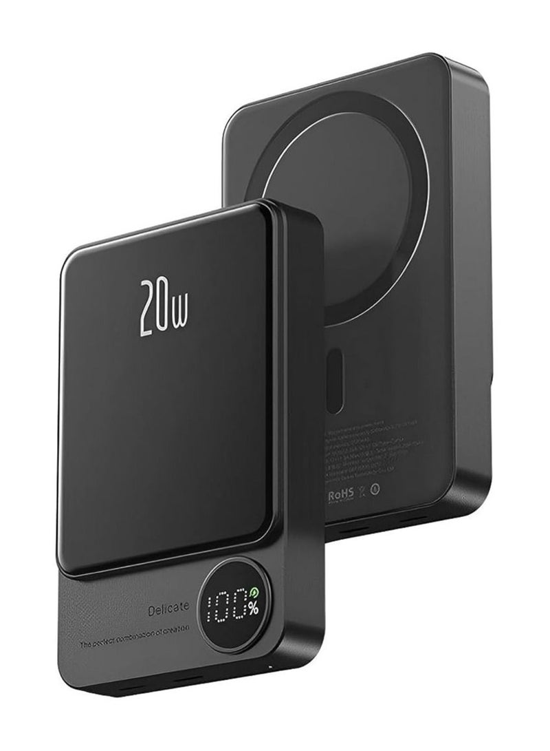 راكسوم بطارية احتياطية احتياطية للبطارية الخارجية اللاسلكية المغناطيسية، بطارية خارجية صغيرة لشاحن سريع - Image 2