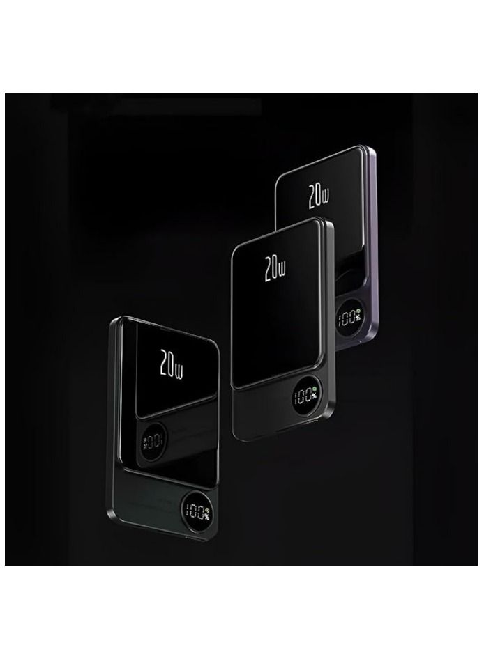 راكسوم بطارية احتياطية احتياطية للبطارية الخارجية اللاسلكية المغناطيسية، بطارية خارجية صغيرة لشاحن سريع - Image 3