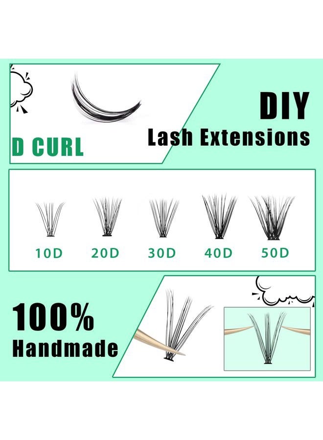 Bodermincer 10D/20D/30D/40D/50D Cluster to Choose Large Tray 240pcs D Curl Individual Cluster Eyelashes False Eyelashes Extension Individual Eyelash Bunche Lash Cluster DIY at Home (20D-20mm) - Image 4