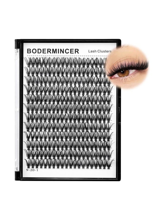 Bodermincer 10D/20D/30D/40D/50D Cluster to Choose Large Tray 240pcs D Curl Individual Cluster Eyelashes False Eyelashes Extension Individual Eyelash Bunche Lash Cluster DIY at Home (20D-20mm) - Image 3