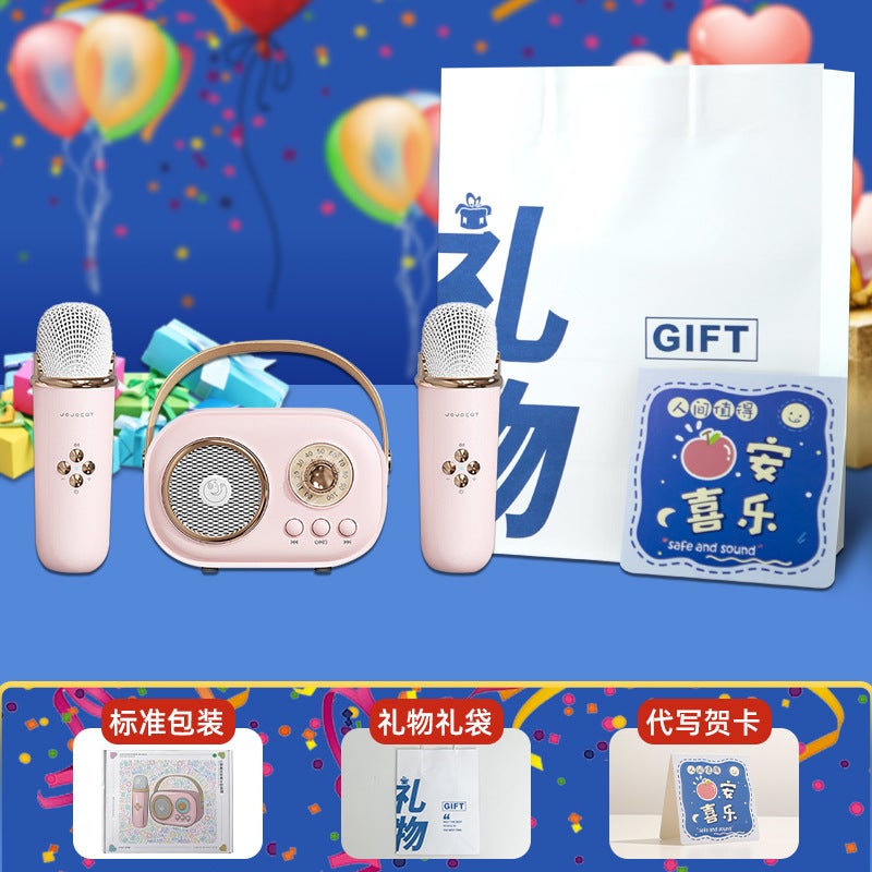 Microphone Bluetooth Audio With Microphone Singing Audio All-In-One Gift Custom Outdoor Portable Karaoke Speaker - Image 1