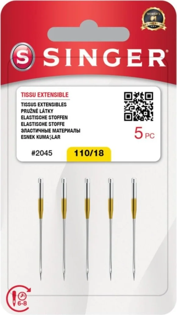 سينجر Sewing Machine Needle Combed Cotton-Jersey 2045- 110/18 Number