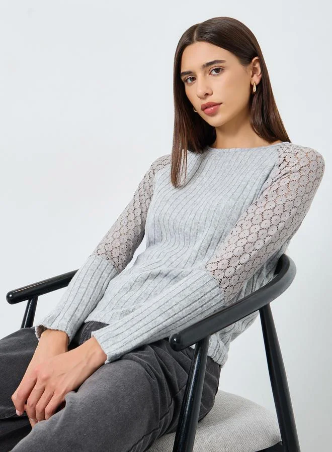 Take Two Solid Long Sleeve Ribbed Top