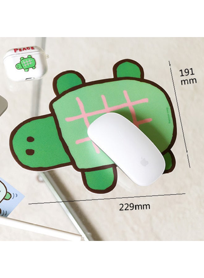 South Korea Imported Romane Cute Cartoon Special-shaped Niche Home Office Mouse Mat Ins Non-slip Female Game-Color:225x170mm-Pattern:Green  - Image 1