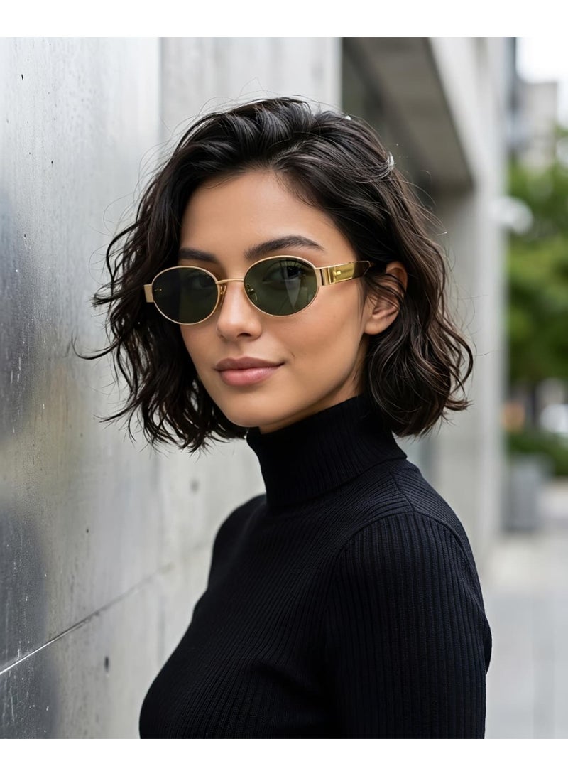 شي إن نظارات شمسية بيضاوية بوهيمية أنيقة للنساء - Image 1