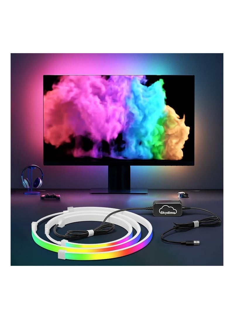 SYOSI Gaming Monitor Led Backlight, Screen Color and Music Sync Led Strip Lights Via Software Control, High Frame Rate Real -Time Rgb+Ic Ambient Lighting for Desk Gaming, USB Interface, Fit 24" Monitor - Image 1