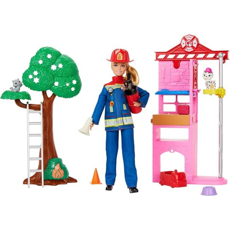 Barbie Firefighter Playset & Doll (16 Pieces) - Image 1