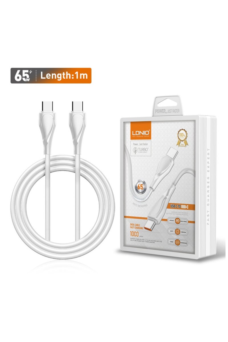 لدنيو وصلة كابل شحن سريع عالي الجودة 65 وات من تايب سي إلى تايب سي - Image 2