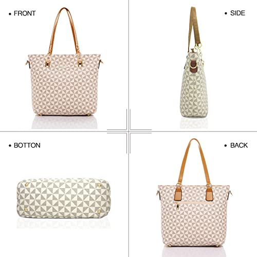 2E-youth Designer Purses And Handbags For Women Satchel Shoulder Bag Tote Bag For Work Clutch Purses (2-beige) - Image 3