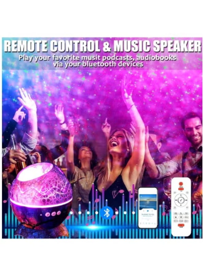 JAJEEK - Galaxy Projector Night Light with Bluetooth Speaker & Remote Control – 14 Soothing Light Effects, 19 White Noise Modes, Rotating Star Projector for Bedroom, Egg-Shaped Galaxy Light for Kids & Adults – Sleep Aid & Ambient Table Lamp for Relaxation - Image 1