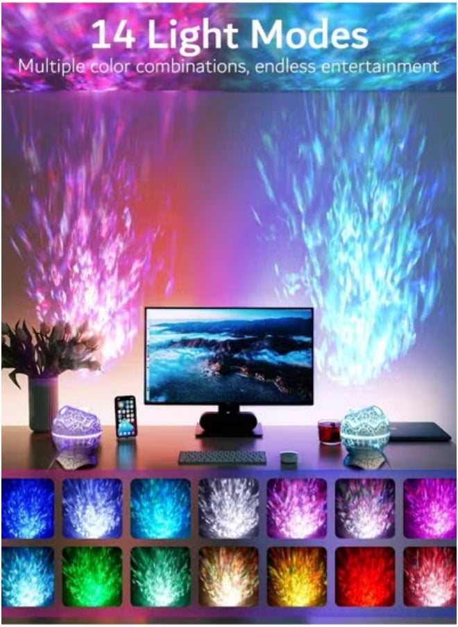 JAJEEK - Galaxy Projector Night Light with Bluetooth Speaker & Remote Control – 14 Soothing Light Effects, 19 White Noise Modes, Rotating Star Projector for Bedroom, Egg-Shaped Galaxy Light for Kids & Adults – Sleep Aid & Ambient Table Lamp for Relaxation - Image 1