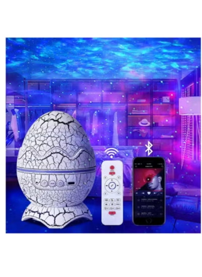 JAJEEK - Galaxy Projector Night Light with Bluetooth Speaker & Remote Control – 14 Soothing Light Effects, 19 White Noise Modes, Rotating Star Projector for Bedroom, Egg-Shaped Galaxy Light for Kids & Adults – Sleep Aid & Ambient Table Lamp for Relaxation - Image 1