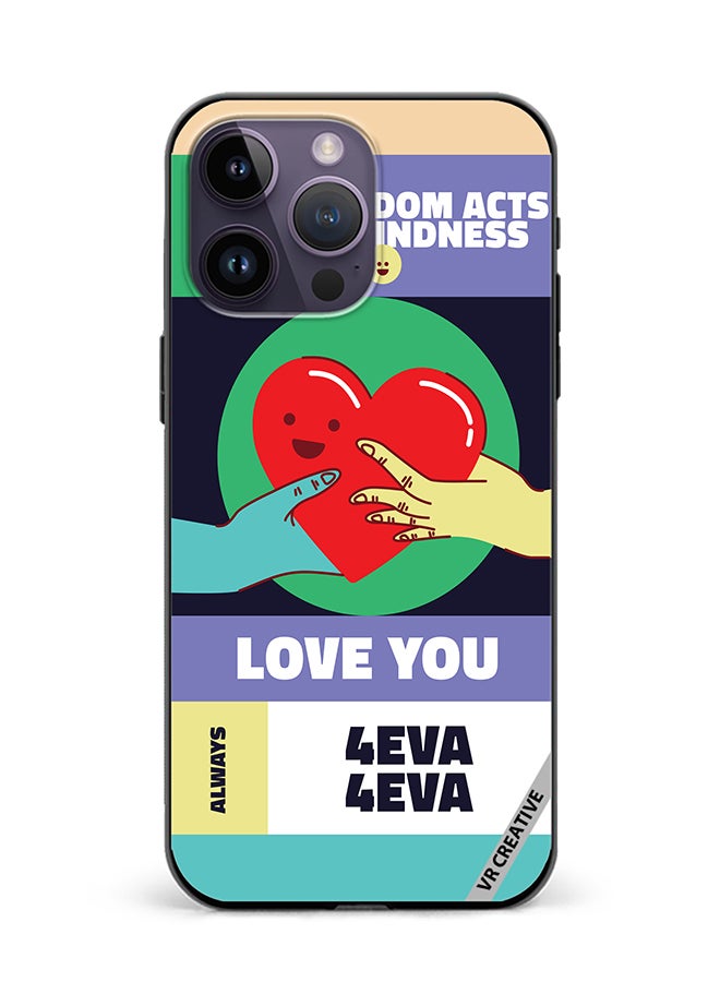 VR CREATIVE Protective Case Cover For Apple iPhone 15 Pro Act Of Kindness Design Multicolour - Image 1