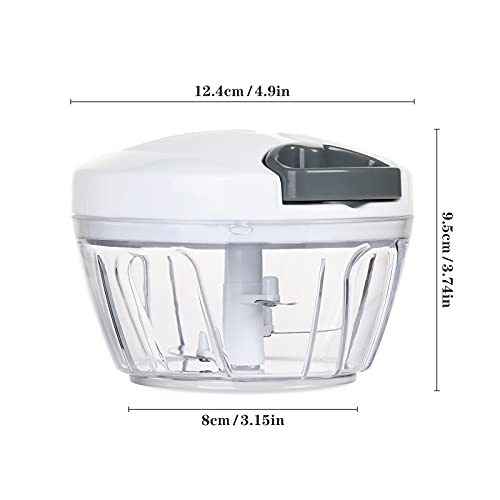 Cambom Manual Food Chopper Vegetable Cutter, Hand String Vegetable Chopper Onions Cutter for Vegetable Fruits Nuts BPA Free Food Safe Material, 550ml White - Image 5