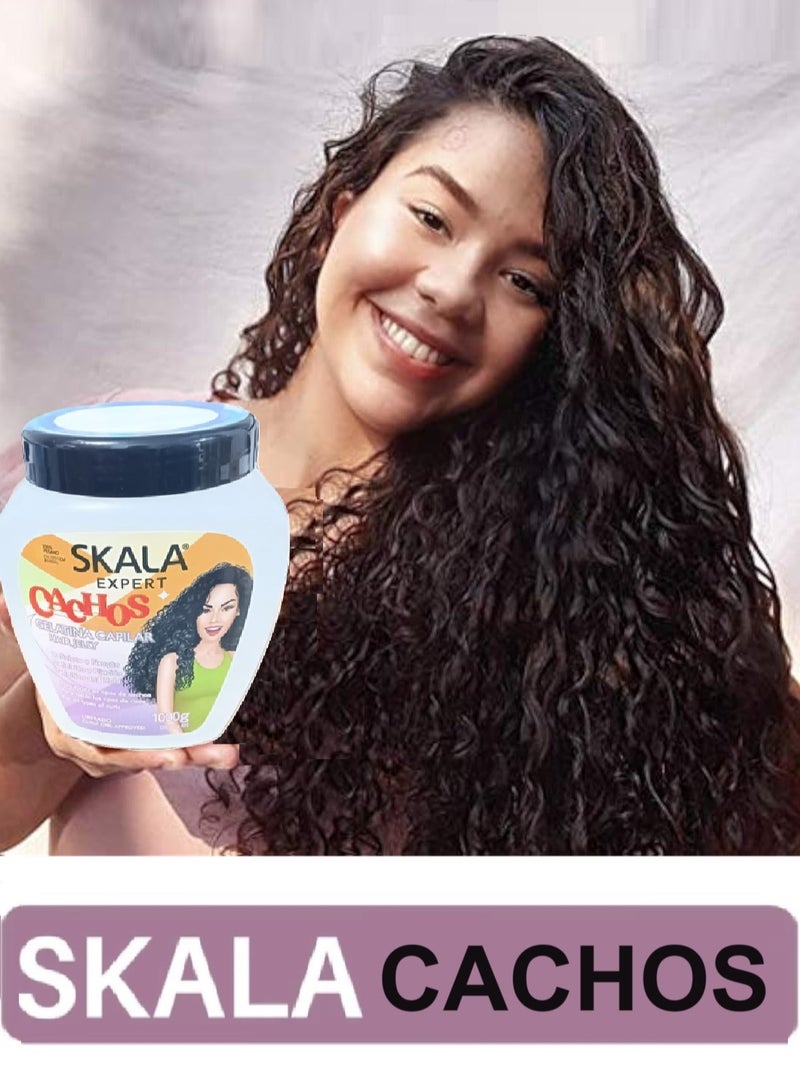 Skala Cachos Gelatin Hair Cream Anti-Frizz Curls Defines Rizos 1000g (Brazilian) - Image 3