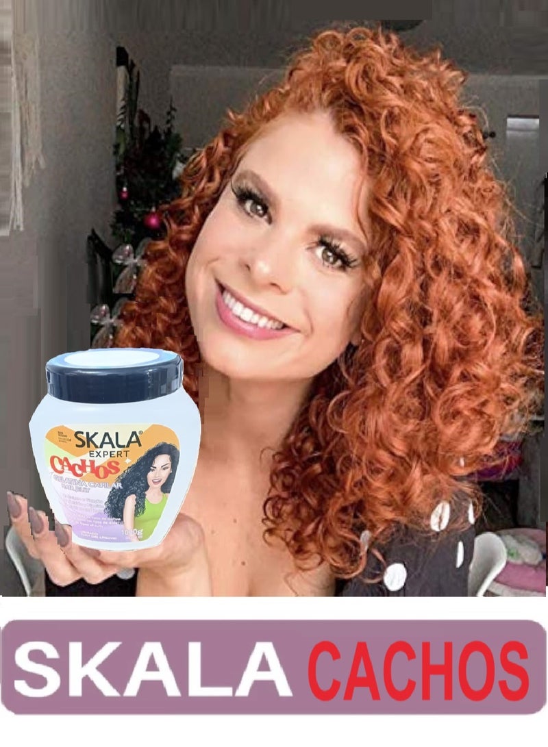 Skala Cachos Gelatin Hair Cream Anti-Frizz Curls Defines Rizos 1000g (Brazilian) - Image 5