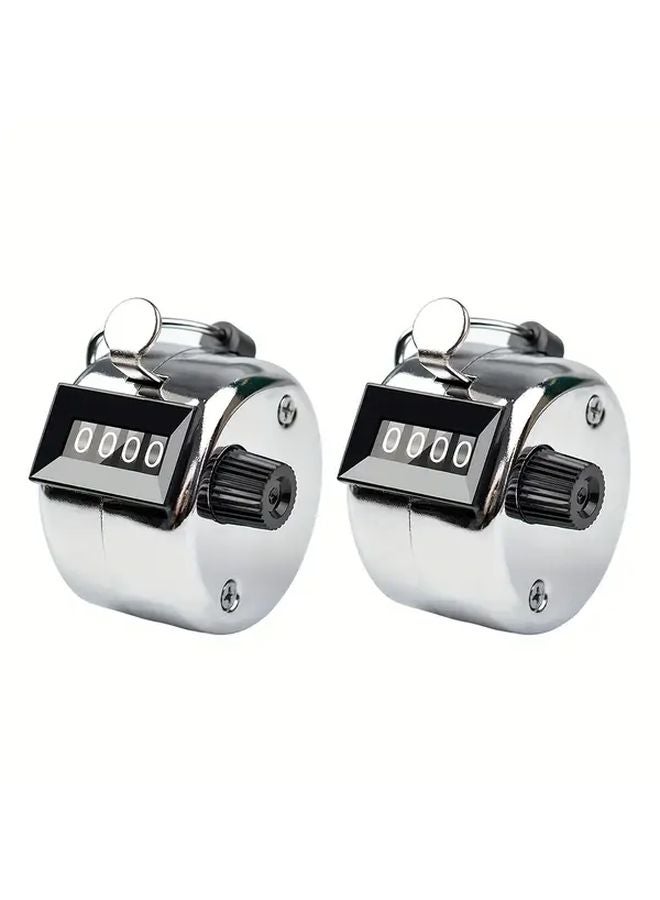قطعتان من العدادات الفولاذية المقاومة للصدأ، عداد نقر 4 أرقام، قابلة لإعادة الاستخدام بدون بطارية، للجولف والرياضات - Image 1