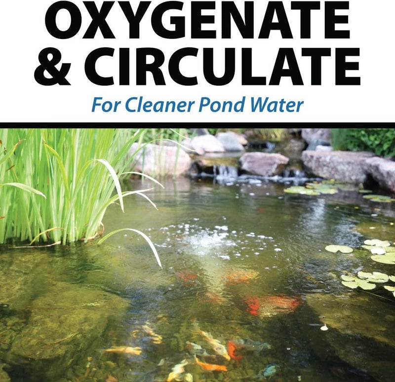 Crystal Clear PondAir 2, Complete Aeration Kit, Whisper Quiet Water Garden Oxygenation Bubbler System Adds Oxygen to Koi & Fish Ponds, Outdoor Aerator Compressor Pump, Tubing & 2 Air Submersible Stone - Image 4