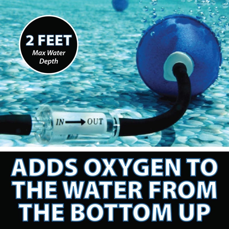 Crystal Clear PondAir 2, Complete Aeration Kit, Whisper Quiet Water Garden Oxygenation Bubbler System Adds Oxygen to Koi & Fish Ponds, Outdoor Aerator Compressor Pump, Tubing & 2 Air Submersible Stone - Image 3
