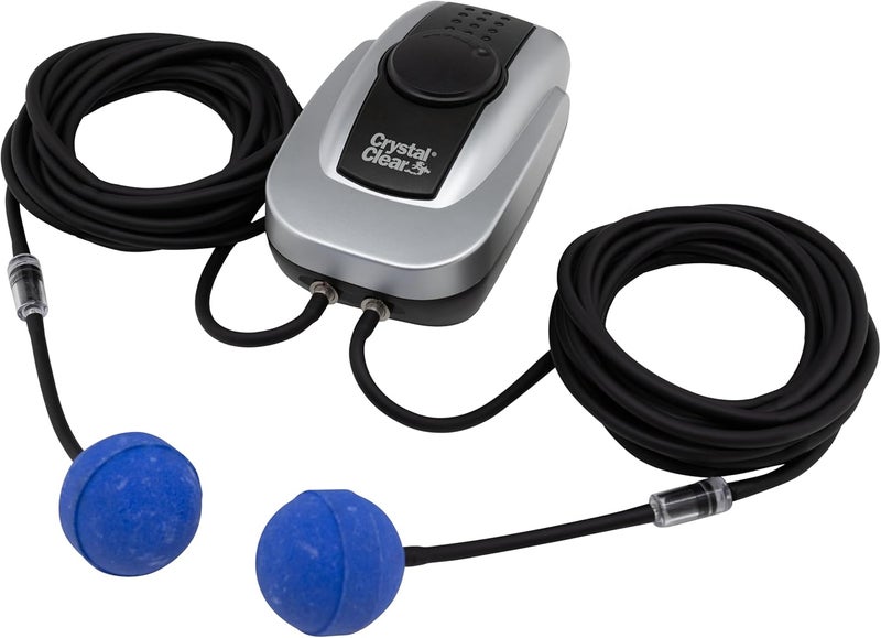 Crystal Clear PondAir 2, Complete Aeration Kit, Whisper Quiet Water Garden Oxygenation Bubbler System Adds Oxygen to Koi & Fish Ponds, Outdoor Aerator Compressor Pump, Tubing & 2 Air Submersible Stone - Image 1