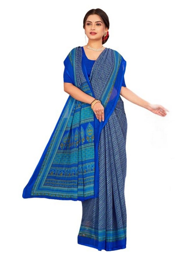 Beautiful Designer Saree Material Lotus Chiffon Multicolor Design No LIZA (1) 