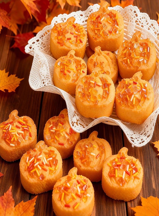 Morofme 2 Pcs Pumpkin Molds Thanksgiving Chocolate Silicone Mold Fall Pumpkin Soap Molds Halloween Candle Mold Thanksgiving Cake Pan for Baking Jello Muffin Cookies Wax Melts - Image 3
