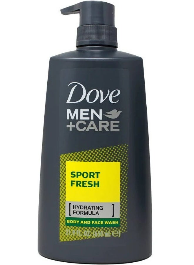 DOVE MEN Hydrating Sport Fresh Body & Face Wash for Men 650g – Deep Cleansing Shower Gel with Cooling Menthol & Long-Lasting Freshness - Image 1