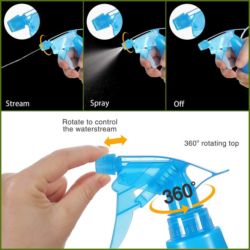 SuperMMarK 8 Oz Empty Plastic Spray Bottles with Adjustable Nozzle - Durable Trigger Sprayer with Mist & Stream Modes - Refillable Sprayer for Taming Hair, Hair styling, Watering Plants, Showering Pets - 4 Pack - Image 4