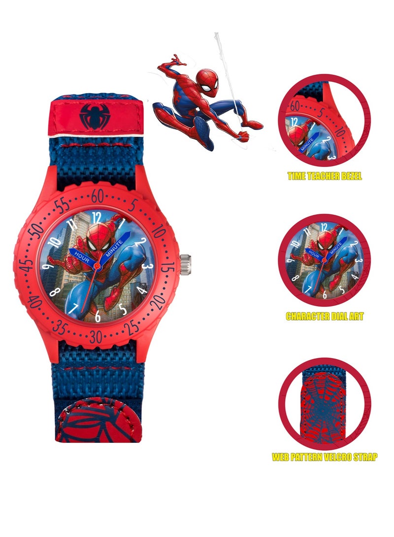 Disney Disney Marvel Spiderman Blue Canvas Strap Boys Watch - SPD3495ARG  - Image 5
