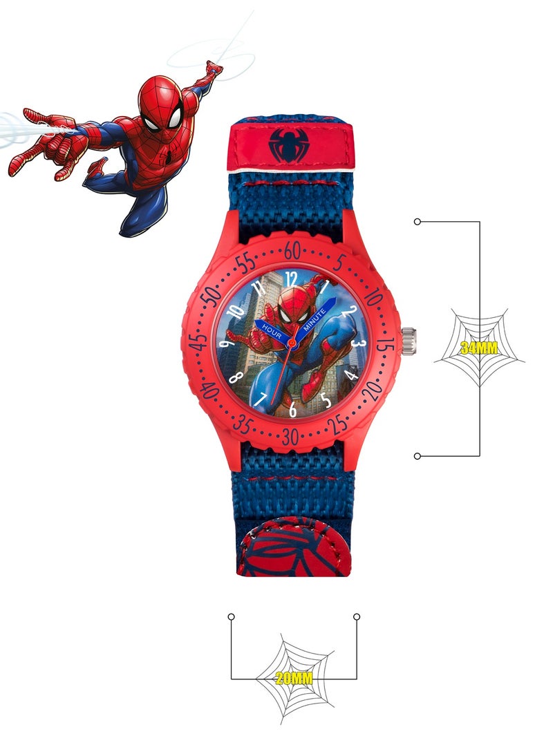 Disney Disney Marvel Spiderman Blue Canvas Strap Boys Watch - SPD3495ARG  - Image 4