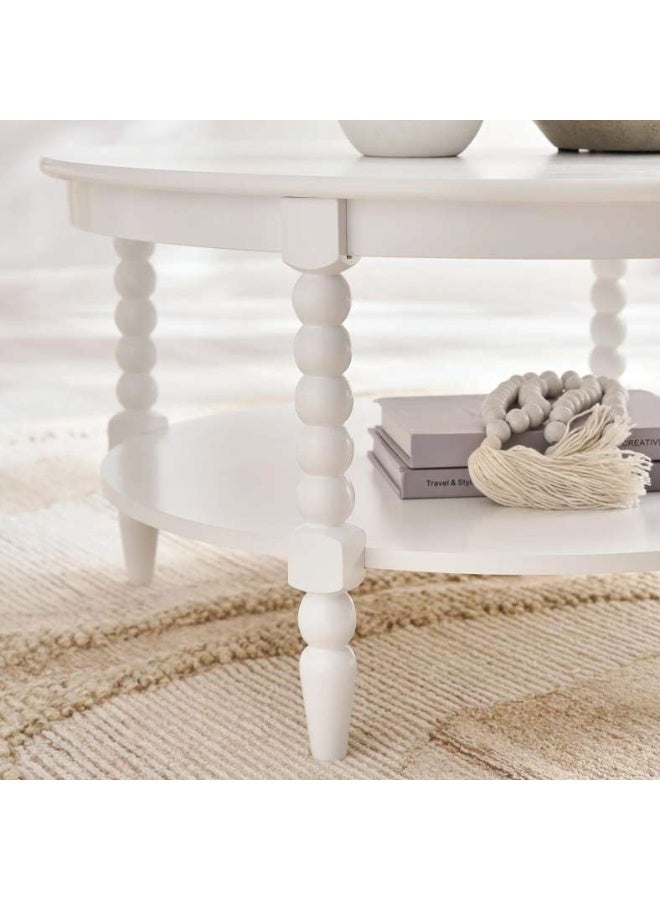 Pan Home DURBAN COFFEE TABLE WITH SHELF - WHITE - Image 4