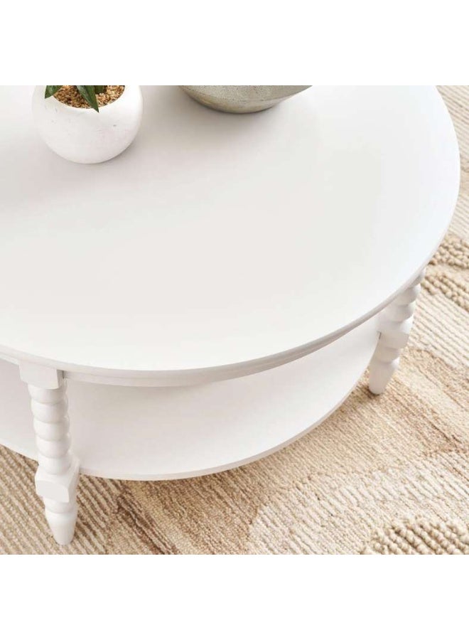 Pan Home DURBAN COFFEE TABLE WITH SHELF - WHITE - Image 3