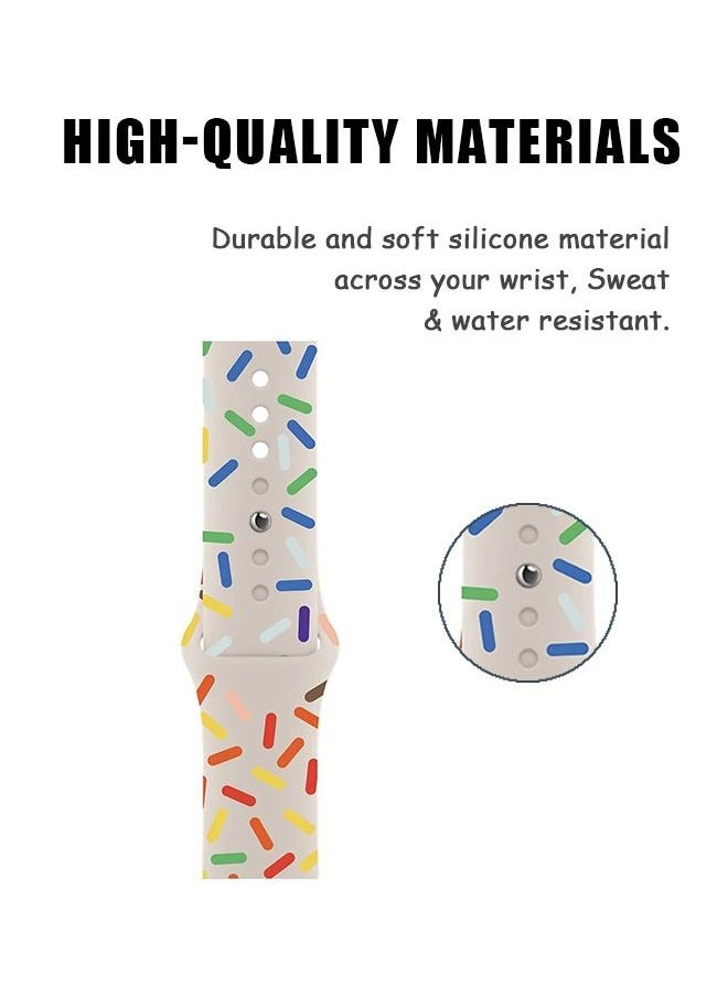 Silicone Band Compatible for Apple Watch 42/44/45/49mm, Adjustable Loop Breathable Sport Watch Bands, Replacement Band (White)