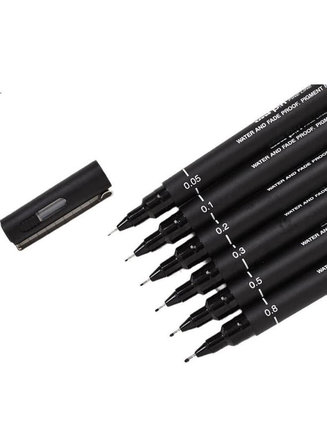 Uni Mitsubishi (Uni) Water-Based Needle Tip Pen, 0.2Mm Drawing Pen, Hand-Drawn Needle Tip Pen, Sketch Pen, Outlining Pen, Pin-200, 12-Pack - Image 1