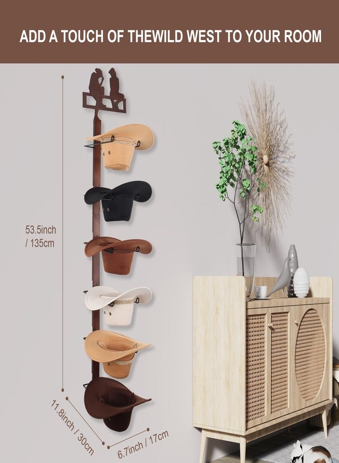 CANWUPON Cowboy Hat Rack Holder for Wall - Wild Western Style Hat Organizer Hooks for Wall Mount, Stand and Hanger for Storage (Cowboy Lover) - Image 4