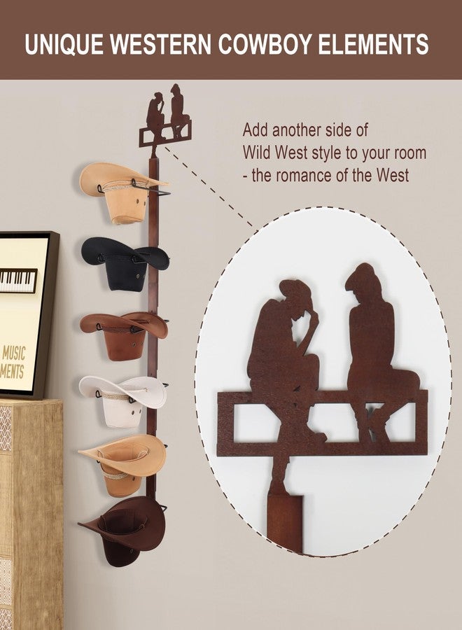 CANWUPON Cowboy Hat Rack Holder for Wall - Wild Western Style Hat Organizer Hooks for Wall Mount, Stand and Hanger for Storage (Cowboy Lover) - Image 2