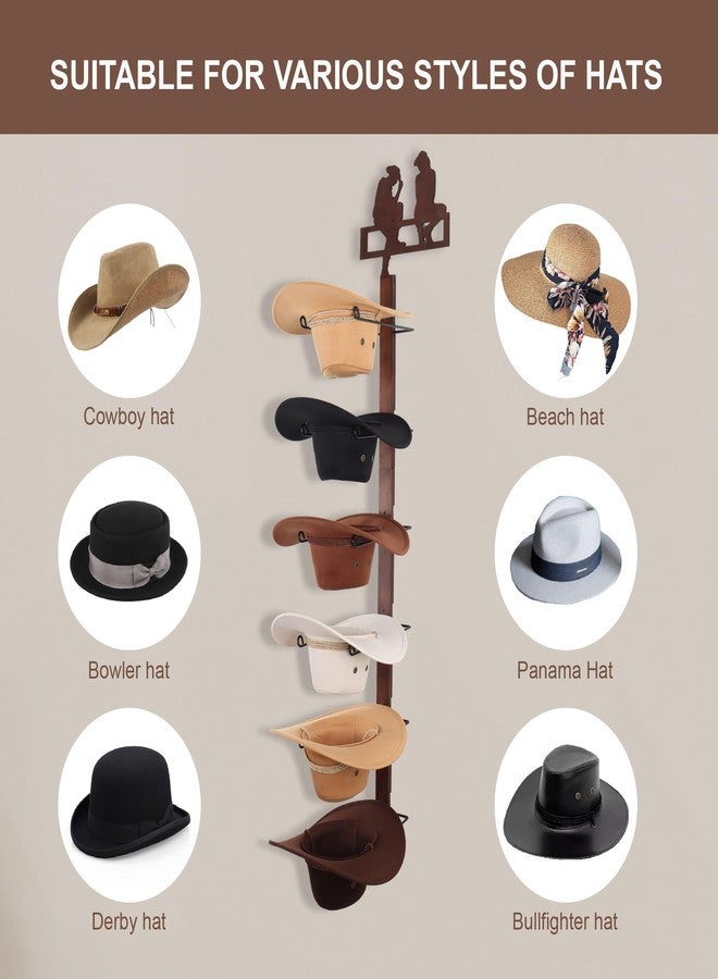 CANWUPON Cowboy Hat Rack Holder for Wall - Wild Western Style Hat Organizer Hooks for Wall Mount, Stand and Hanger for Storage (Cowboy Lover) - Image 3