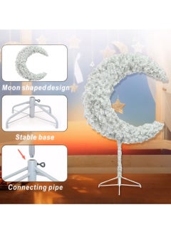 SINCHER Ramadan Crescent Moon Tree Decor - 180CM PVC Artificial Decorative Tree for Eid al-Fitr, Islamic Home & Garden Decor (White)  - Image 4